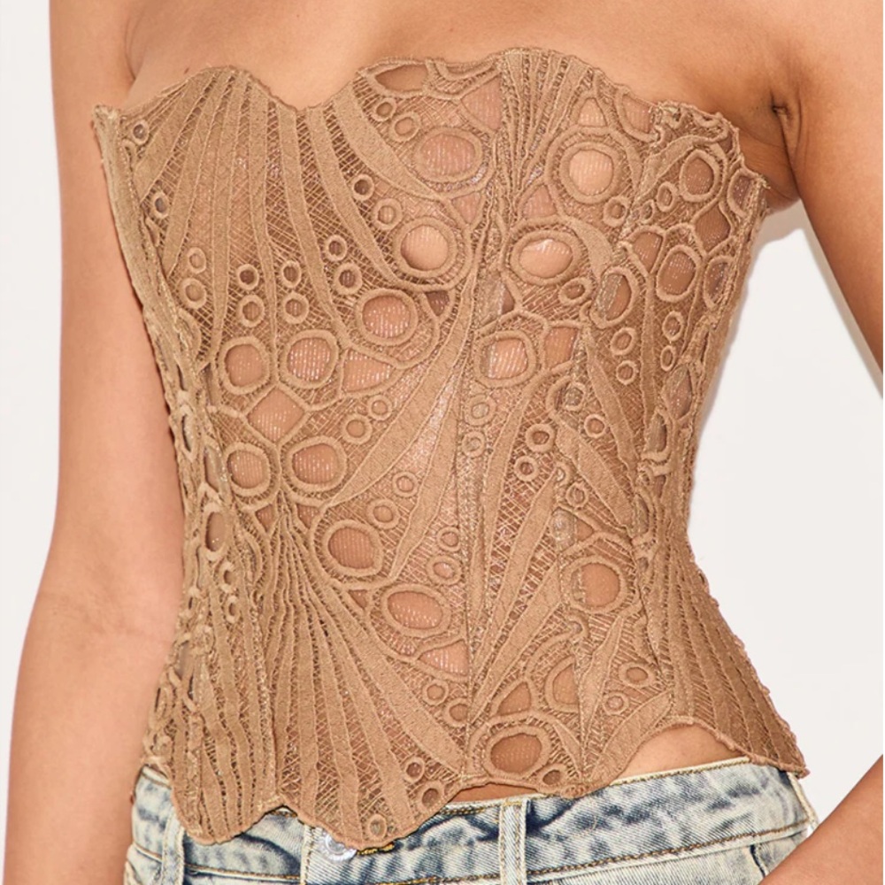Brown lace corset